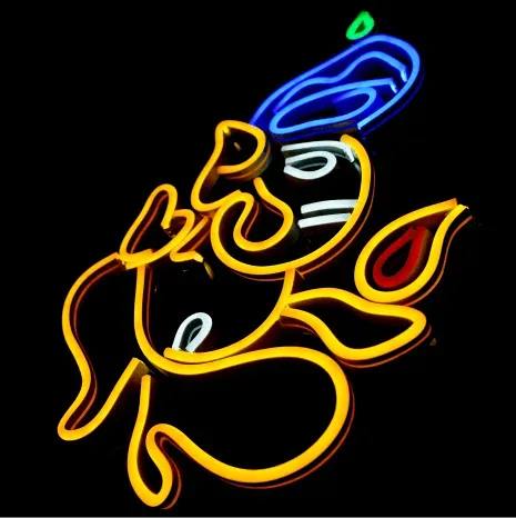 Vibrant Ganesha Neon Sign - Artisan Crafted - Neonwale