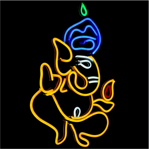 Vibrant Ganesha Neon Sign - Artisan Crafted - Neonwale
