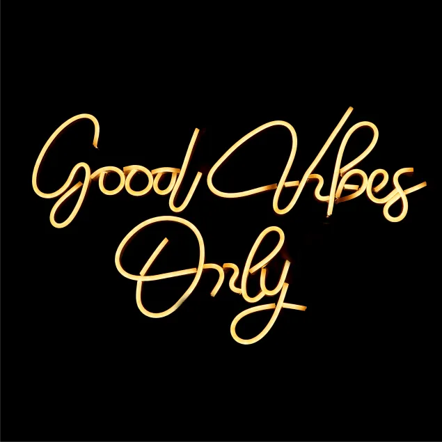 NEONWALE Handcrafted Good Vibes Only Neon Light Warm White - Neonwale