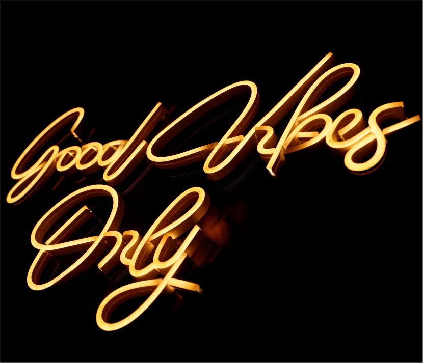 NEONWALE Handcrafted Good Vibes Only Neon Light Warm White - Neonwale
