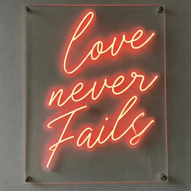 Love Never Fails Neon Sign - Handcrafted Neon Light - Neonwale