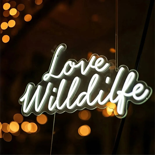 Love Wildlife Neon Sign – Eco-Friendly LED Wall Decor - Neonwale