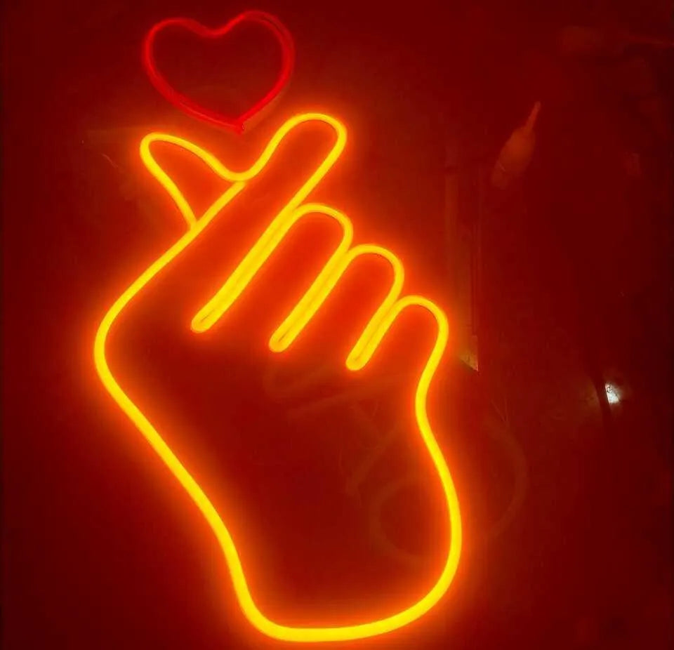 NEONWALE Handcrafted Neon Sign Light "BTS Hand" - Neonwale