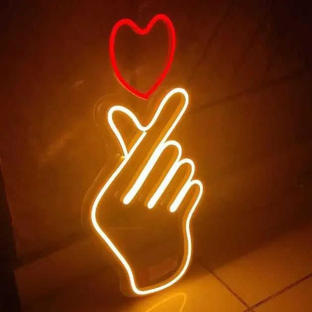 NEONWALE Handcrafted Neon Sign Light "BTS Hand" - Neonwale