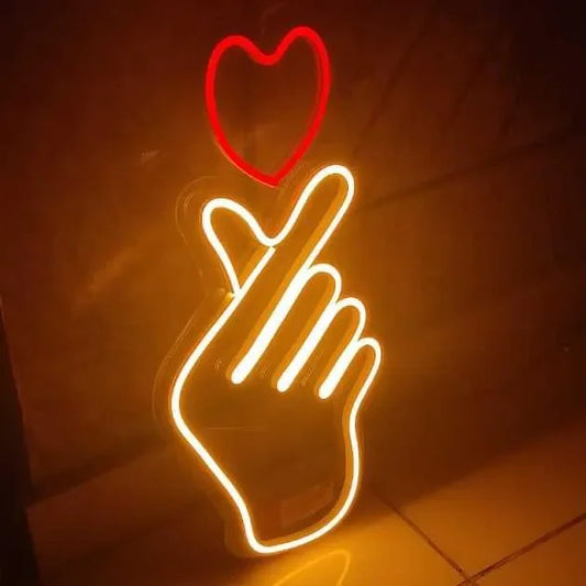 NEONWALE Handcrafted Neon Sign Light "BTS Hand" - Neonwale