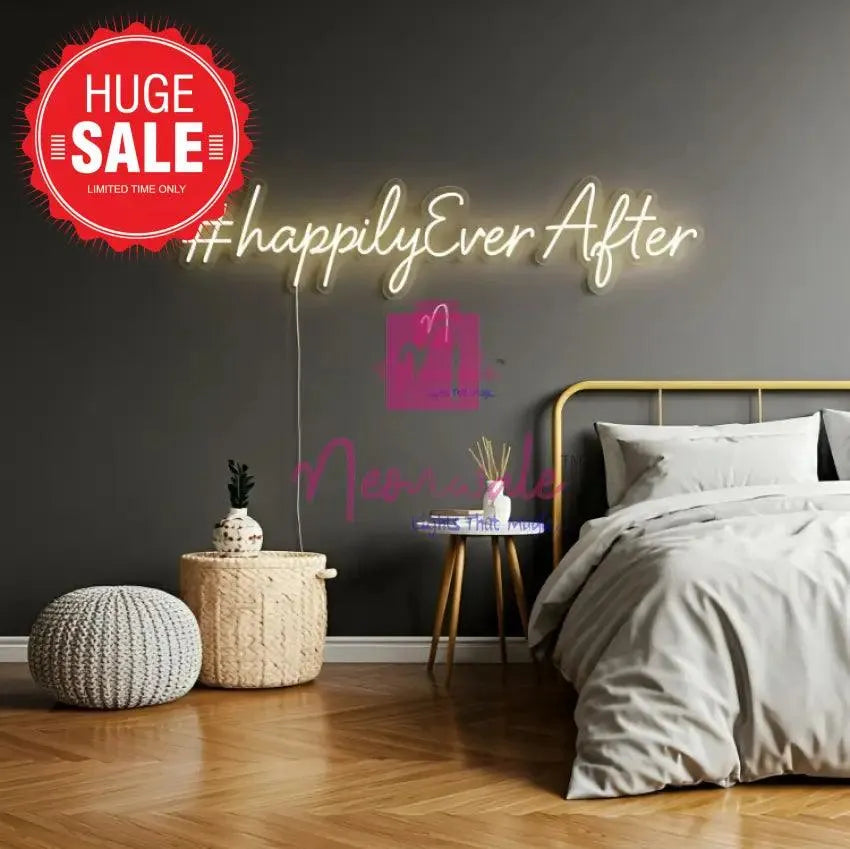 #HappilyEverAfter Neon Sign - LED Light for Romantic Décor - Neonwale