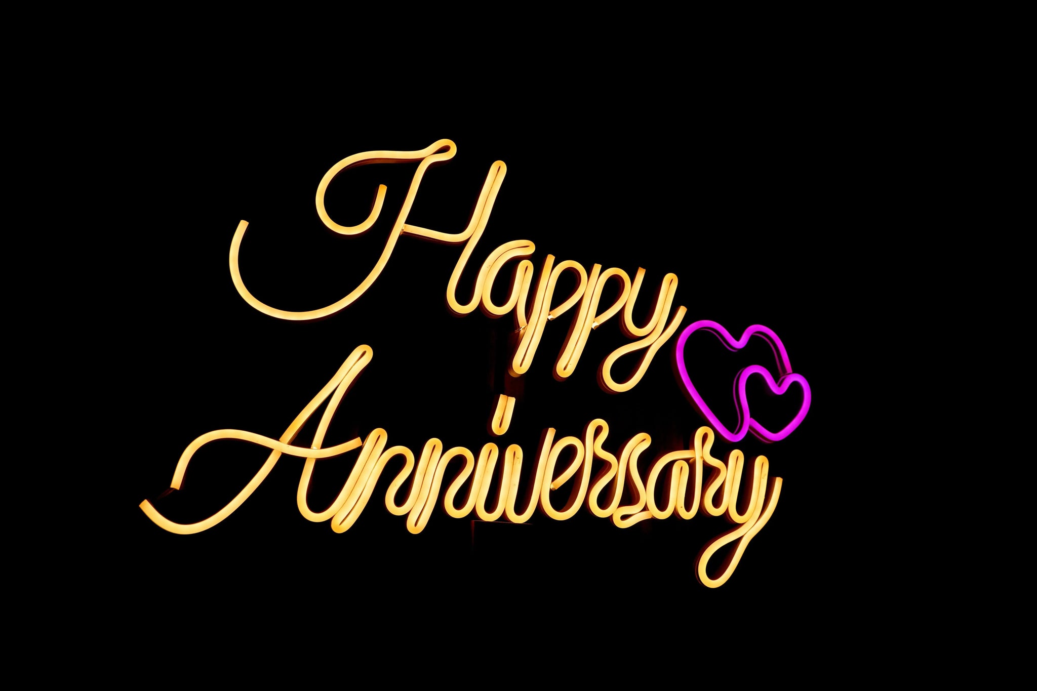 NEONWALE Handcrafted Happy Anniversary Neon Sign - Neonwale 