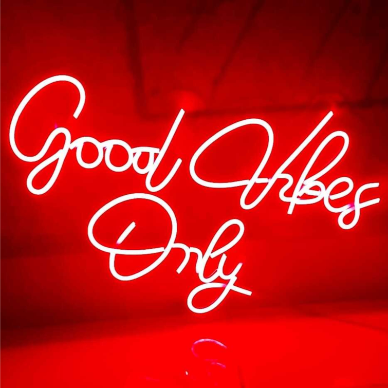 Handcrafted Good Vibes Only Neon Sign