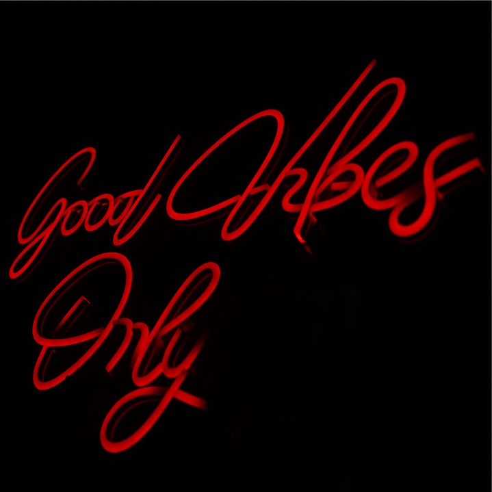 Handcrafted Good Vibes Only Neon Sign