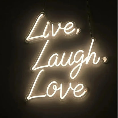 Live Laugh Love Neon Sign – Brighten your space with this vibrant LED sign. - Neonwale 
