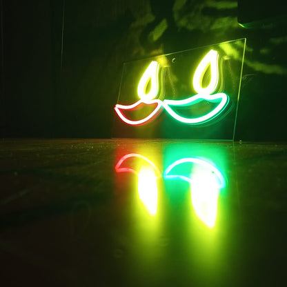 Handcrafted Diwali Diya's Neon Sign Light 