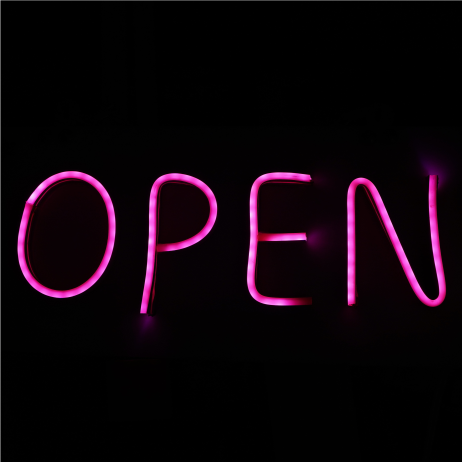 Pink Open Neon Signs Customizable