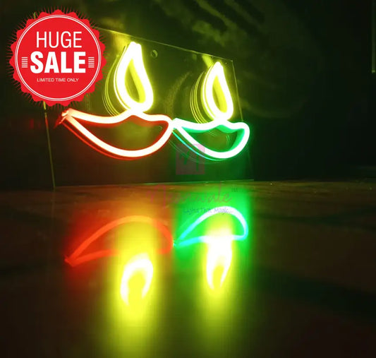 Handcrafted Diwali Diya's Neon Sign Light 