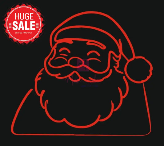 Santa Claus Neon Sign | Festive Holiday Decor For Christmas 28*25 Inches / Red Lights